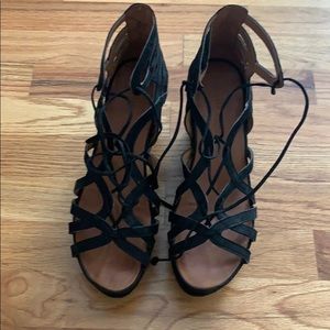 Gentle souls by Kenneth Cole black suede wedges